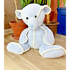 Blue Teddy Bear Floppy Paws Soft Faux Suede Sherpa ? Bath Body READ